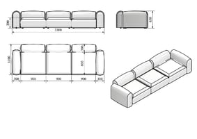 Модульный  диван Tesa C260 